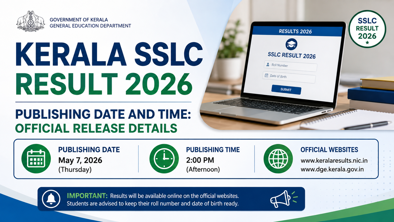 Kerala SSLC Result 2026 Publishing Date and Time: Official Release Details